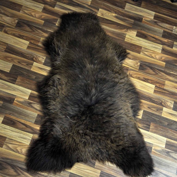 XXL ÖKO großes Schaffell Lammfell braun 120x80 Grizzlybär #7053