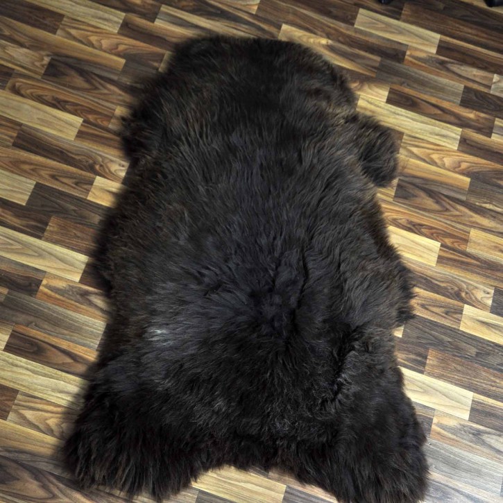 XXL ÖKO großes Schaffell Lammfell braun grau 120x80 Grizzlybär #7054