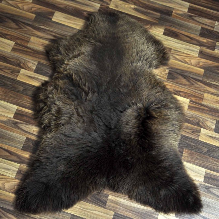 XL ÖKO Schaffell Lammfell braun 115x80 Grizzlybär #7062