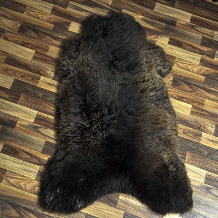 XXL ÖKO großes Schaffell Lammfell braun grau 120x80 Grizzlybär #7063