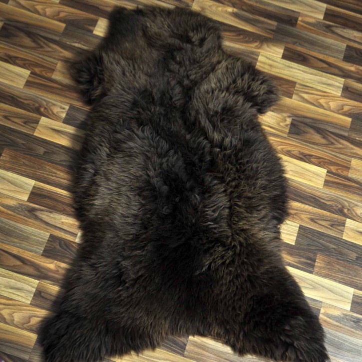 XL ÖKO Schaffell Lammfell braun 115x75 Grizzlybär #7068