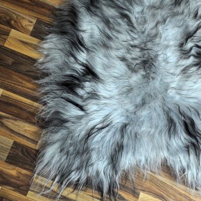 XL Island Schaffell grau schwarz geflammt 110x70 Krampus #5236